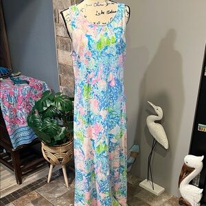 Lilly Pulitzer Marcella Maxi Dress Fished My Wish Large